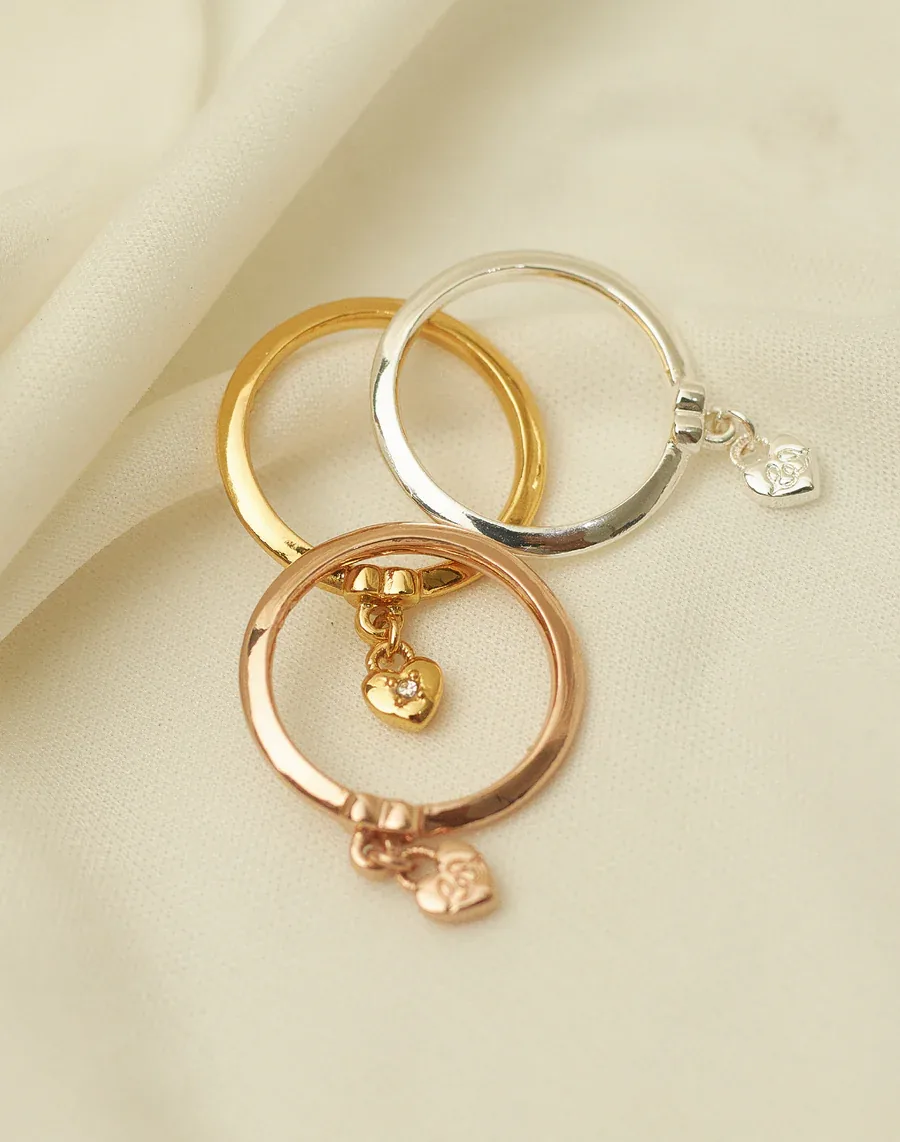 Anillos Ajustables con Dije Corazón