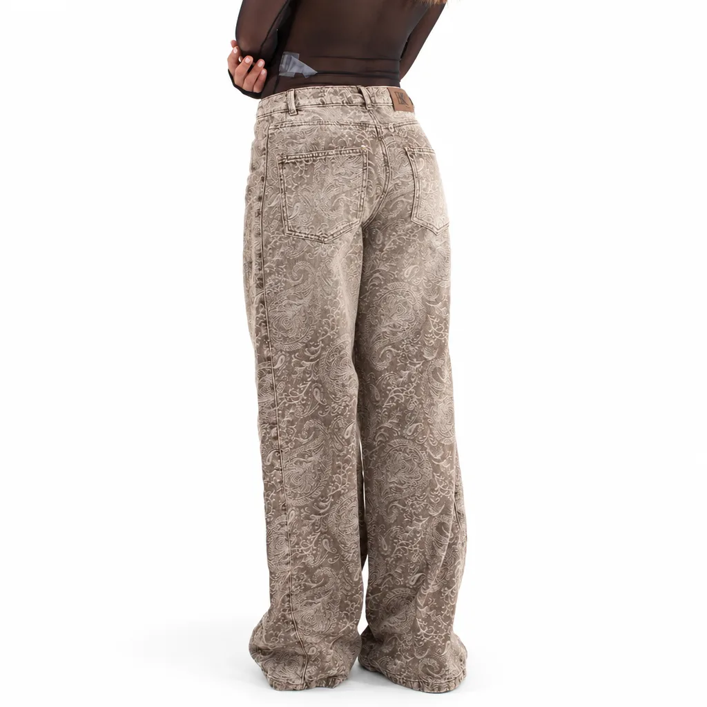 Jean Damask de Corte Amplio