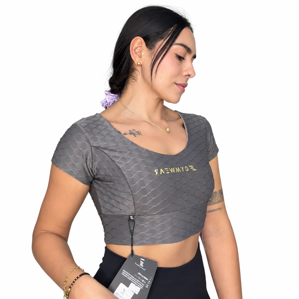 Top Deportivo Texturizado Gris de Entrenamiento
