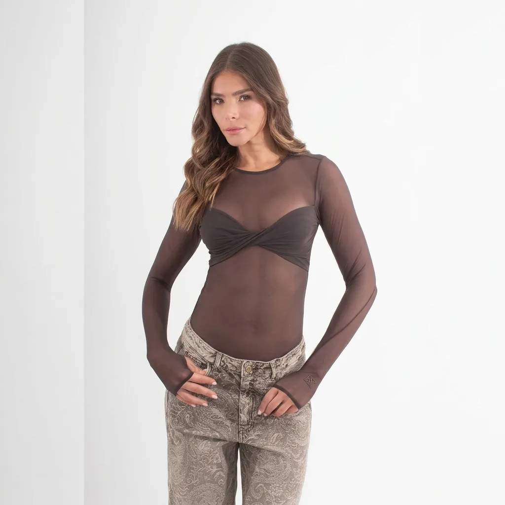 Body Adore Transparente con Manga Larga