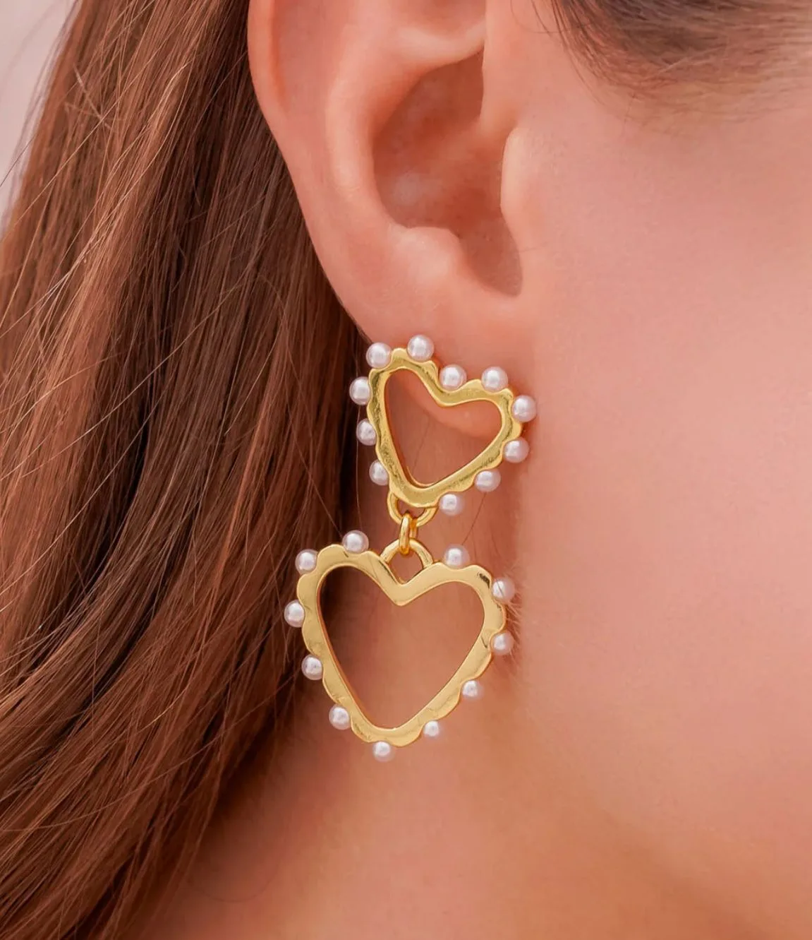 Aretes Corazón Perla