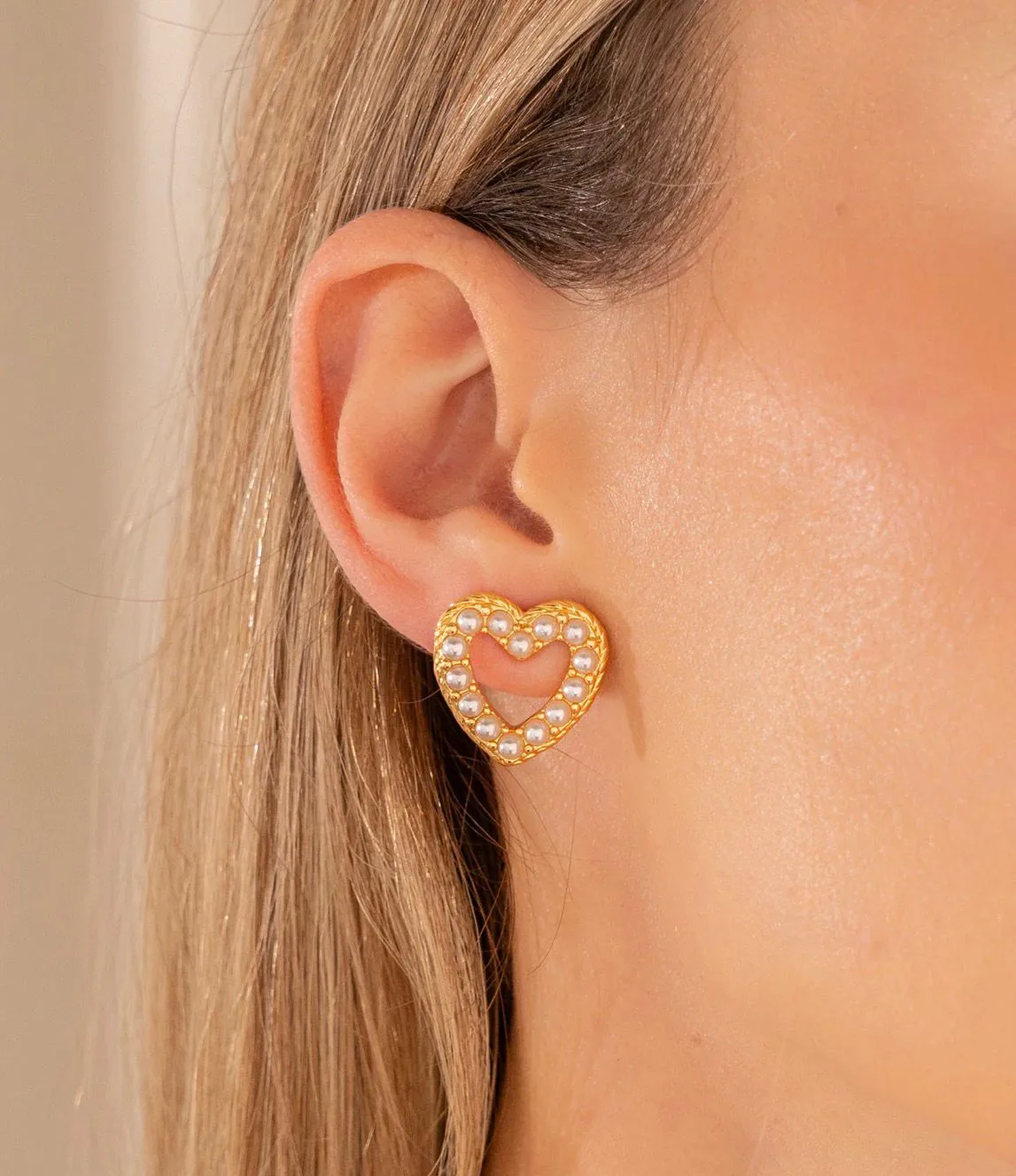 Aretes Corazón Perla