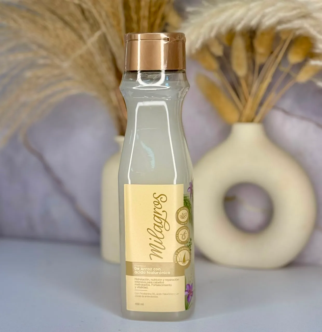 Shampoo Milagros Arroz y Ácido Hialurónico