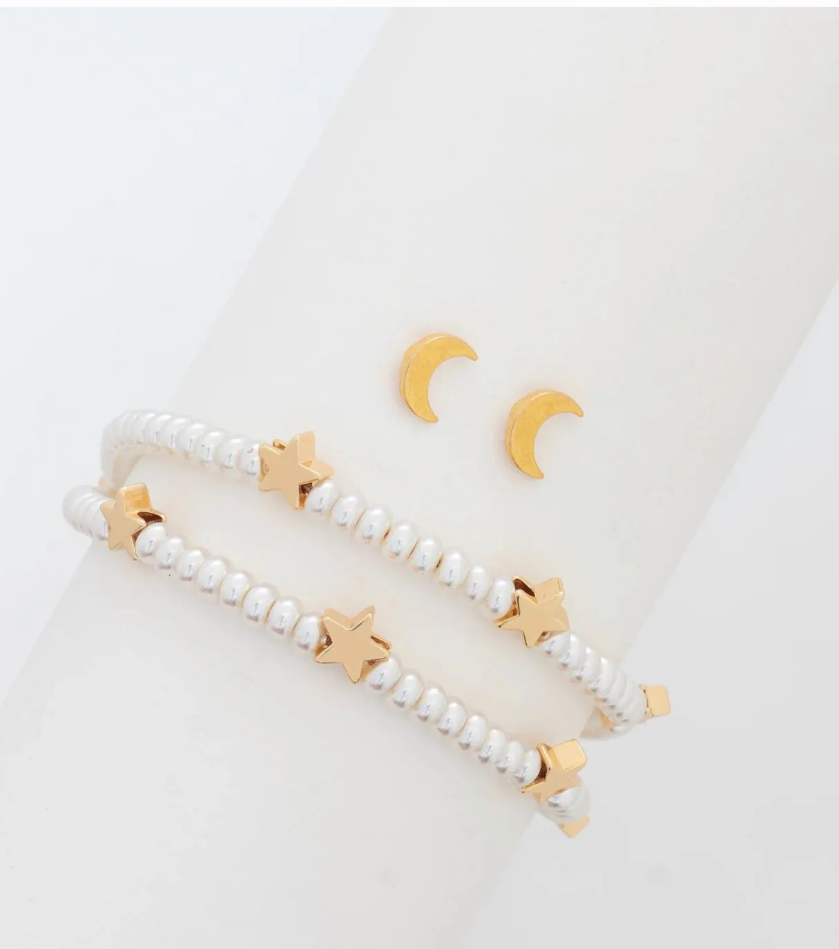 Pulsera estrellas + Aretes de luna