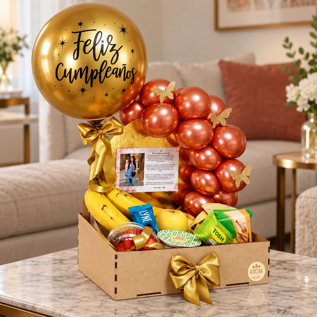 Ancheta Saludable de Cumpleaños con Globos