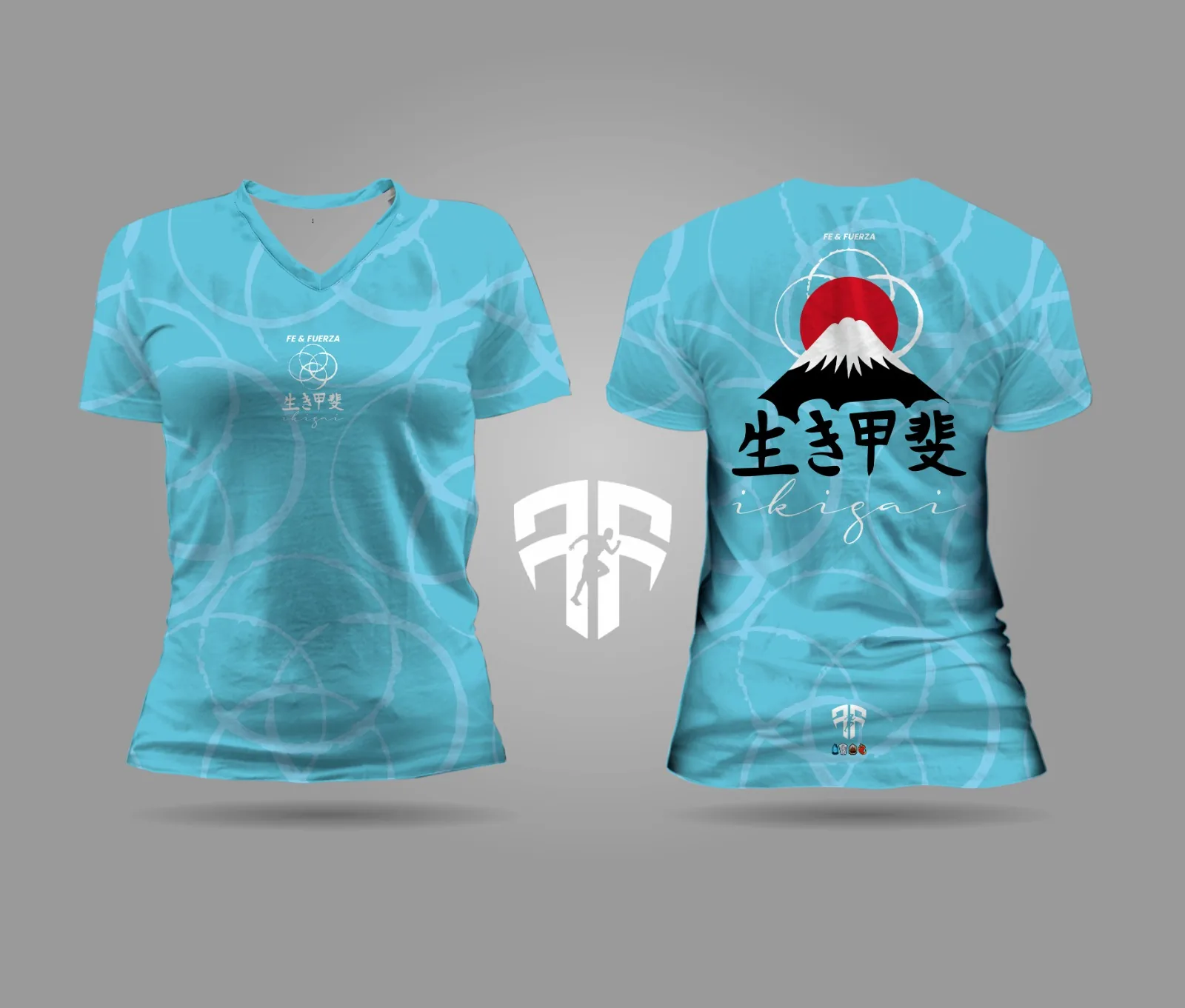 Camiseta Ikigai Azul Turquesa