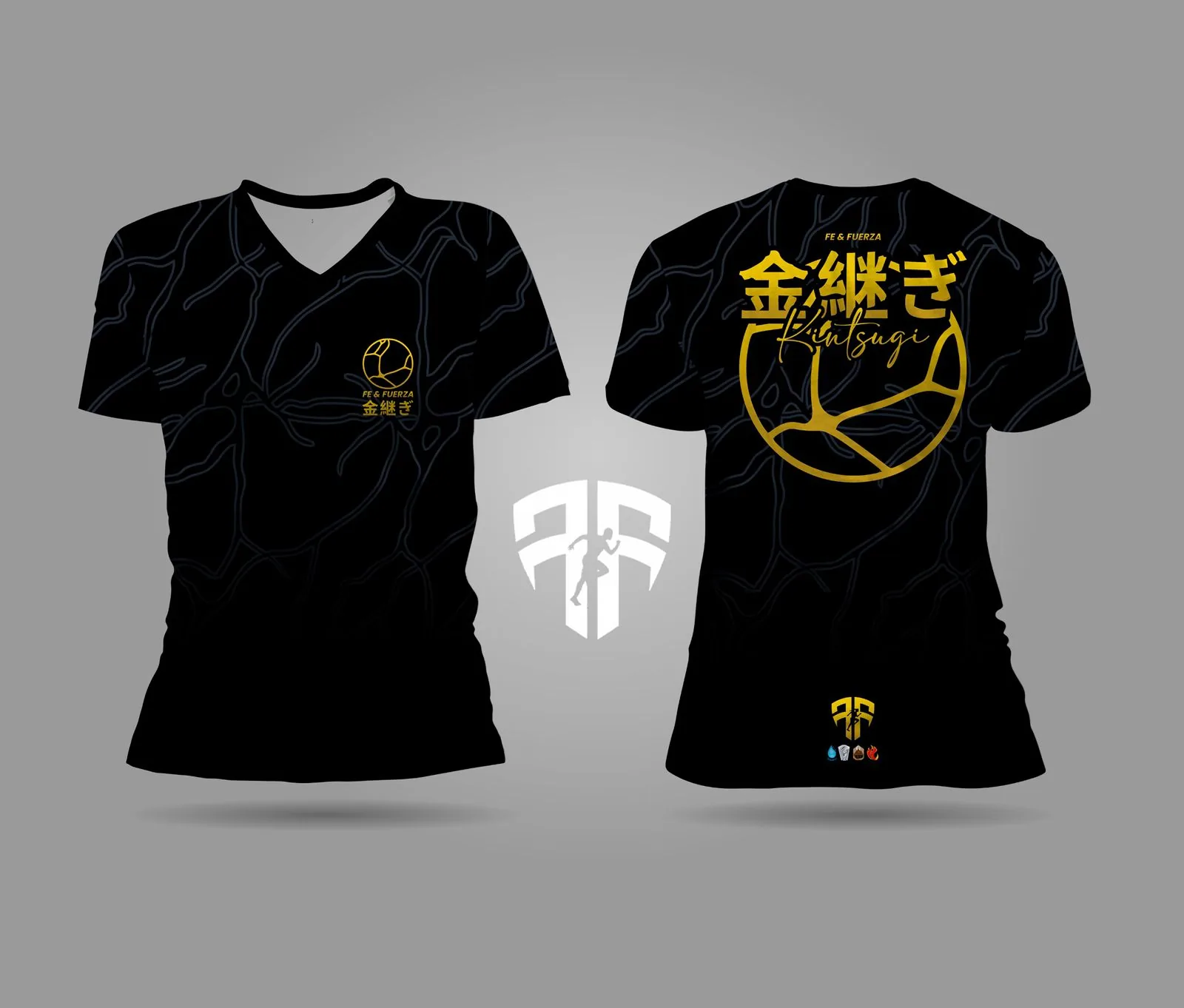 Camiseta Kintsugi Negro Oro