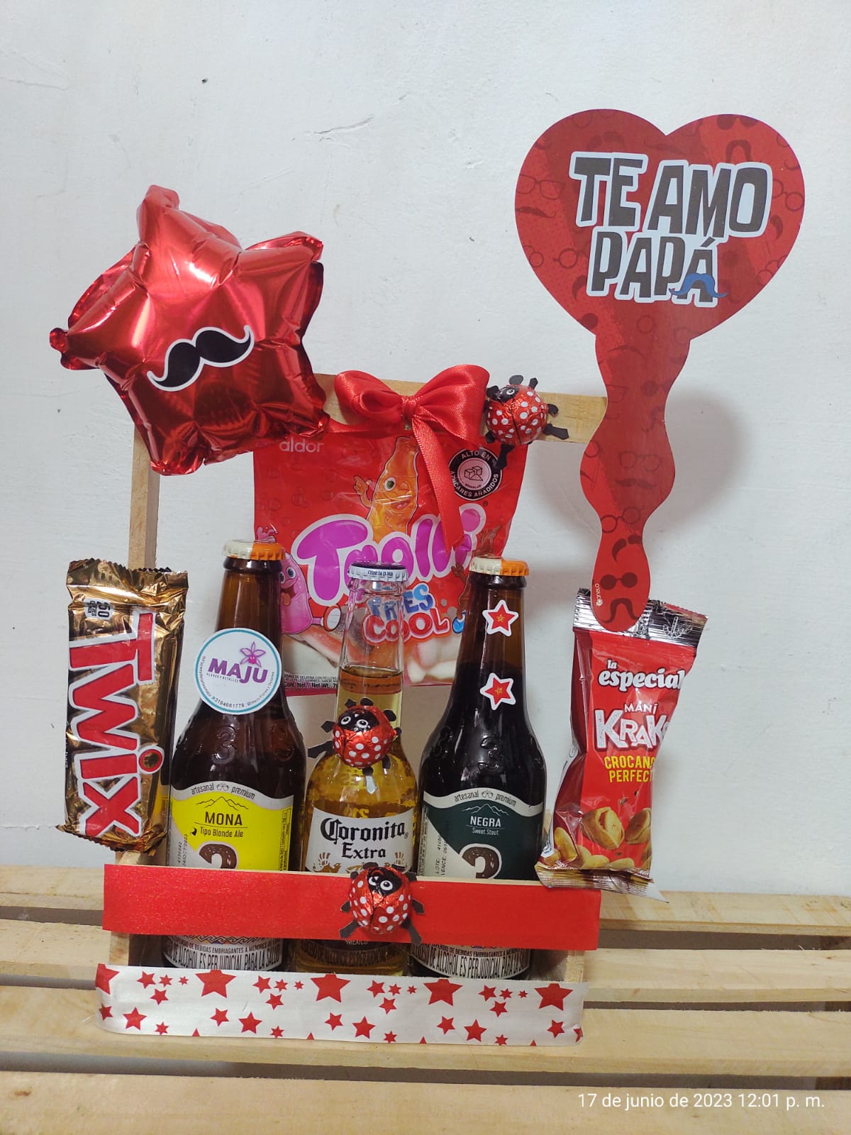 Caja de Regalo Especial Te Amo Papá con Cervezas y Dulces