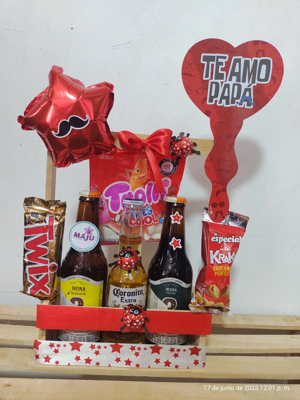 Caja de Regalo Especial Te Amo Papá con Cervezas y Dulces
