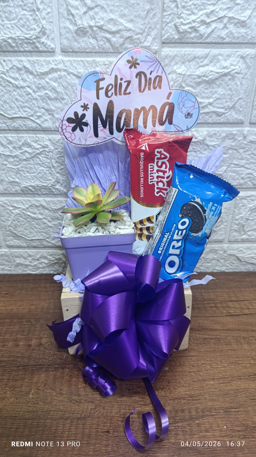 Feliz Día Mamá con Suculenta