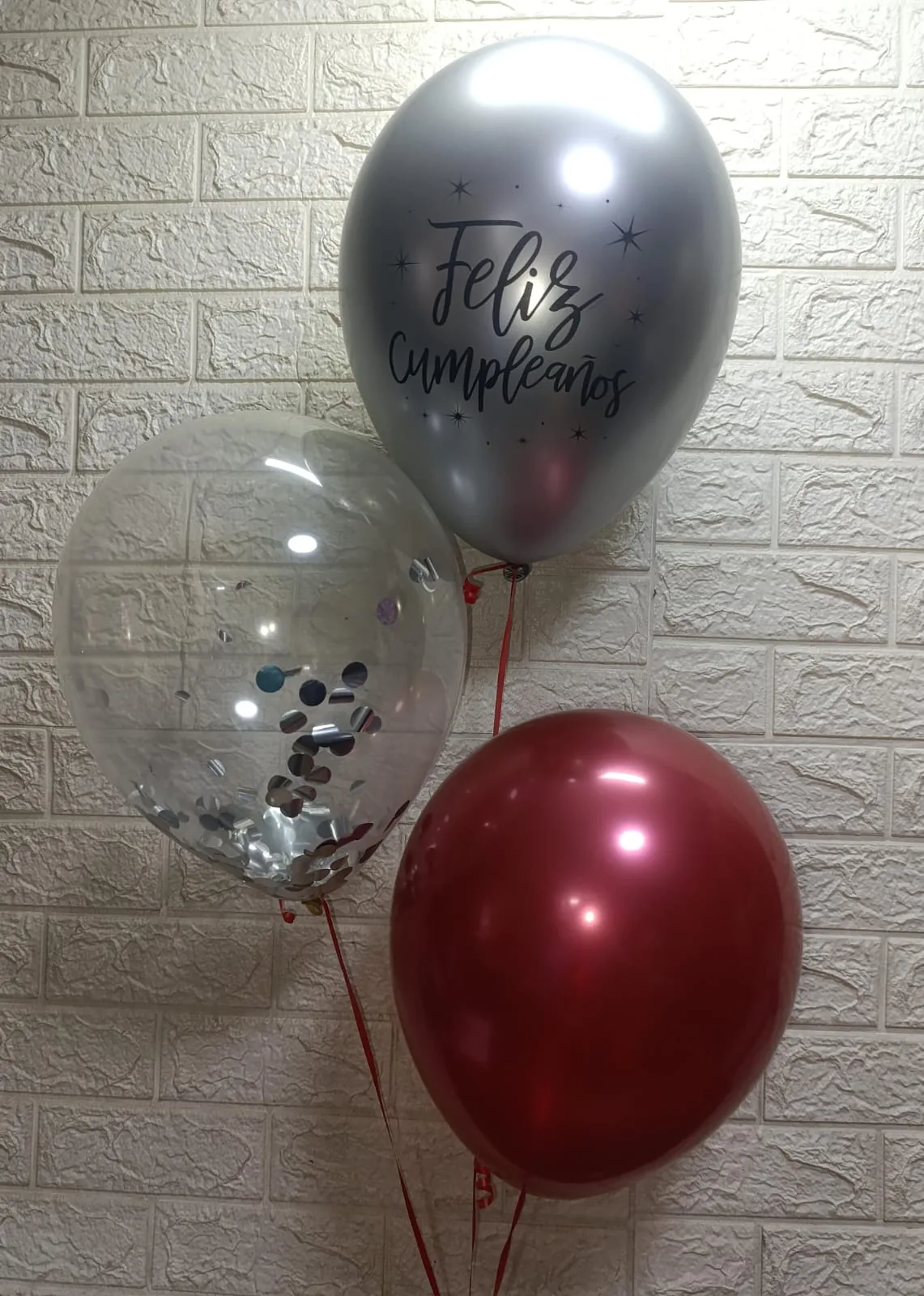 Tres Globos helio Feliz Cumpleaños