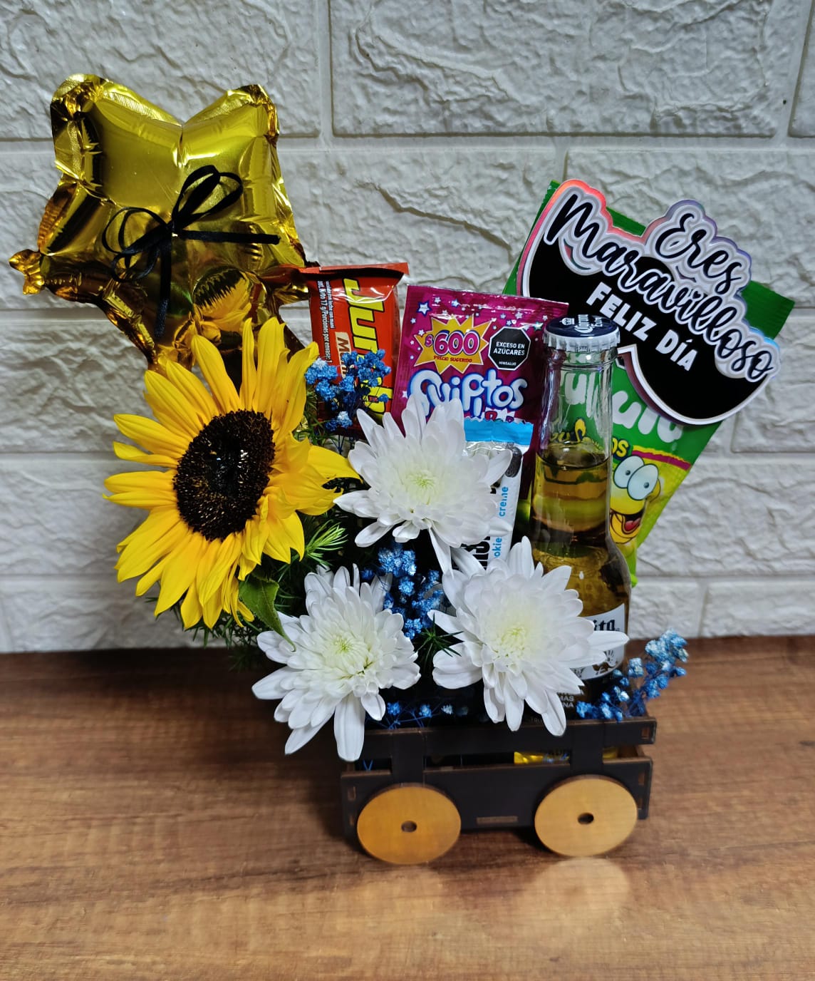 Carreta flores y snack