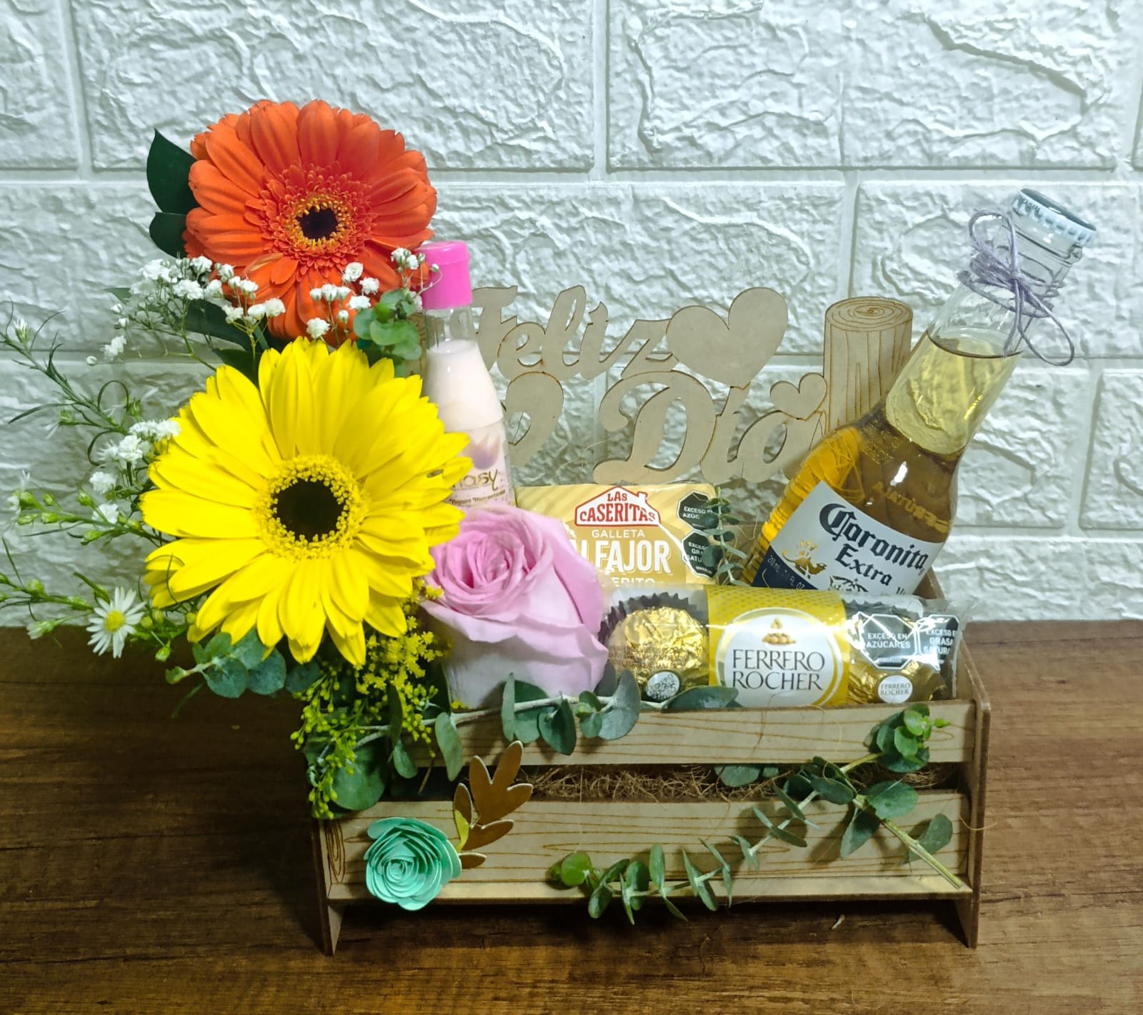Floral feliz con crema
