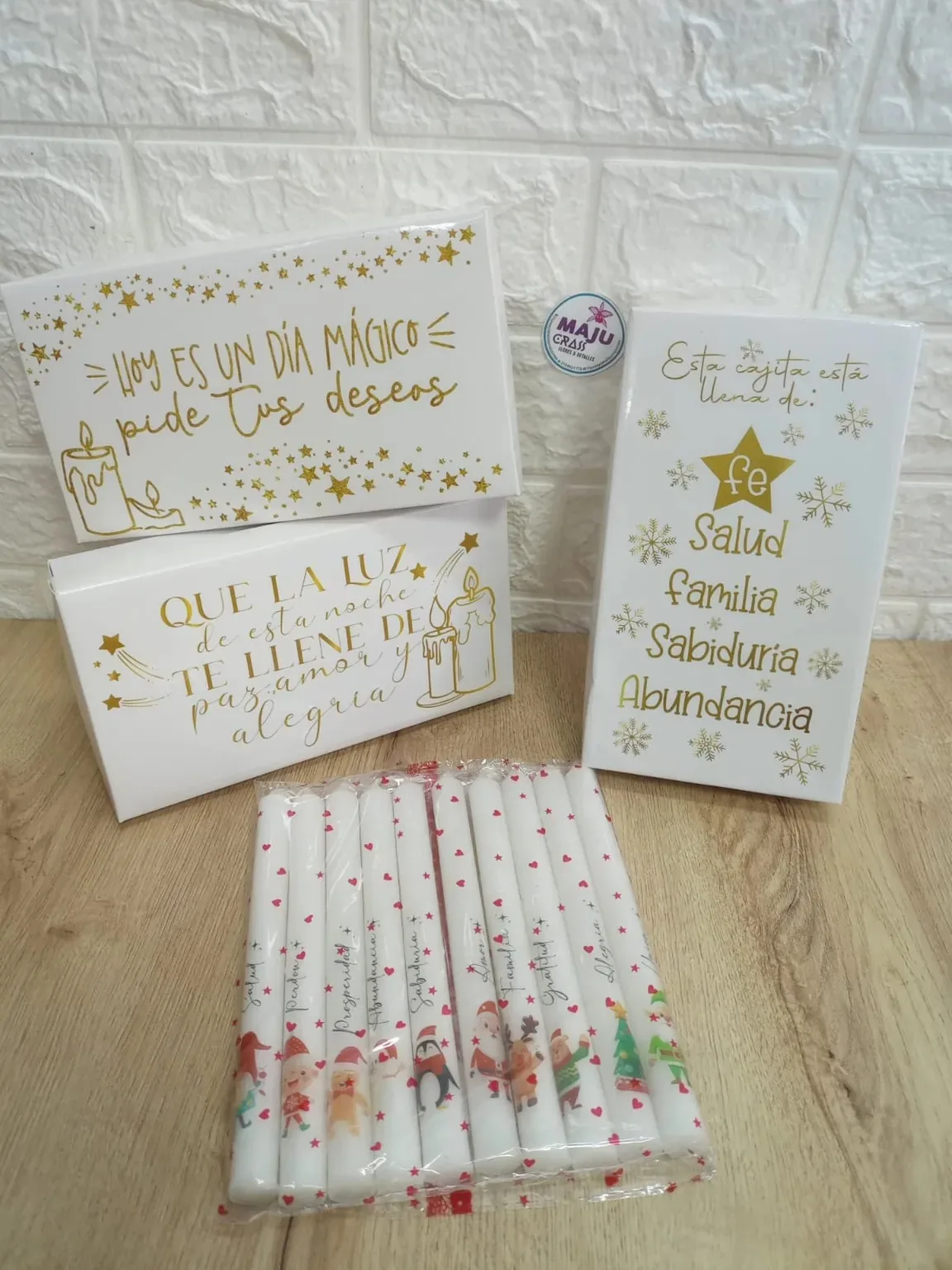 Set de Velas Navideñas de Intención con Cajas Decorativas