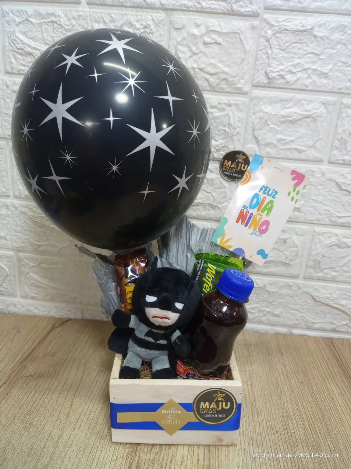 Caja Sorpresa Batman con Globo y Dulces