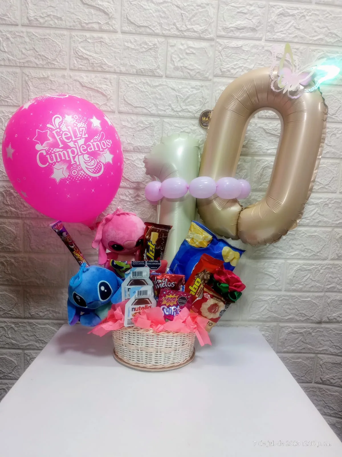 Ancheta de Regalo Stitch Feliz Cumpleaños