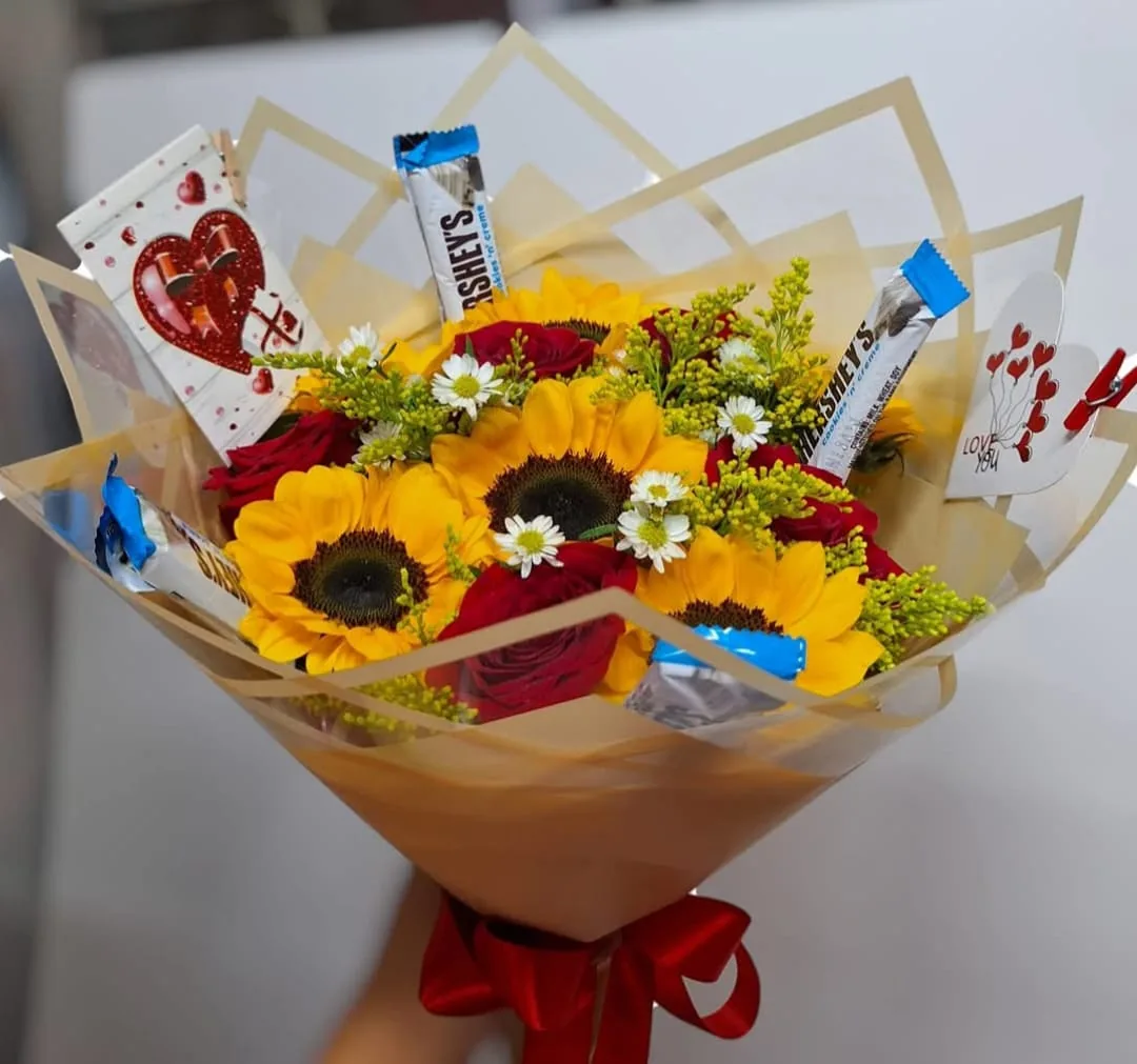 Girasoles con amor.