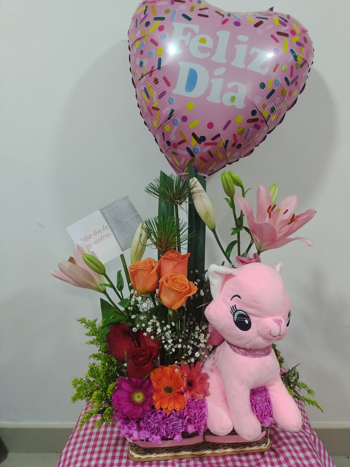 Flores con peluche