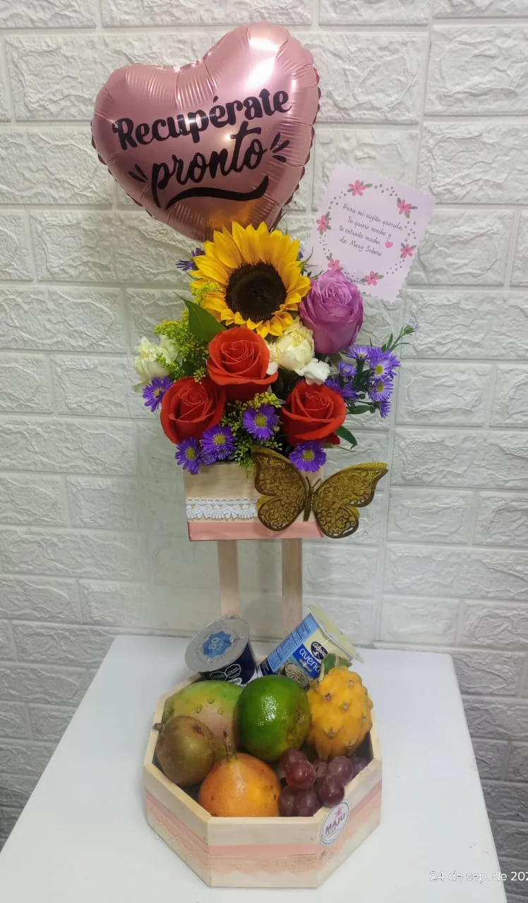 Cesta frutal en cora