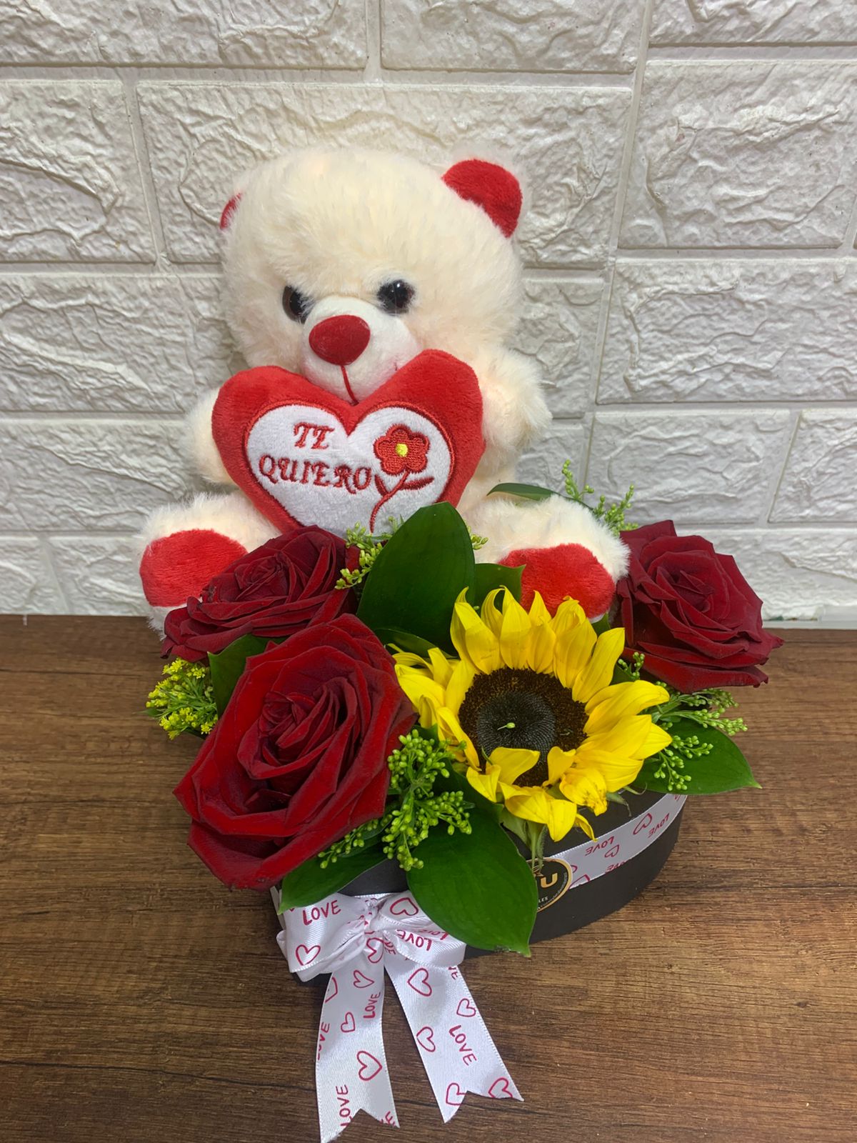Corazon Floral Osito