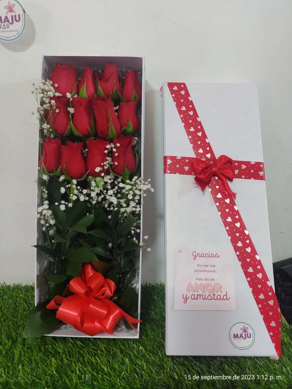 Elegante Caja de Rosas Rojas 'Amor y Amistad'